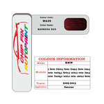 colour card paint For Bmw 3 Series Coupe Barbera Red Code Wa39 2005 2021