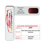 colour card paint For Bmw 8 Series Canyon Red Code 343 1996 1999