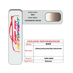 colour card paint For Bmw 8 Series Cashmere Beige Code 301 1991 1999