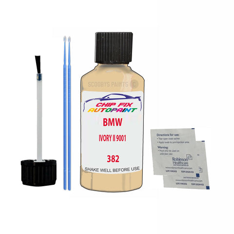 BMW IVORY II 9001 Paint Code 382 Car Touch Up Paint Scratch/Repair