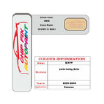 colour card paint For Bmw 3 Series Ivory Ii 9001 Code 382 1996 2000