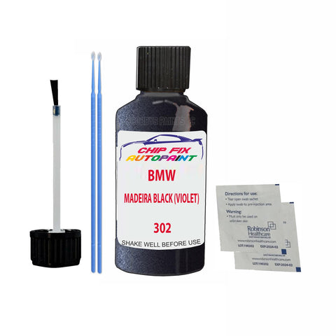 BMW MADEIRA BLACK (VIOLET) Paint Code 302 Car Touch Up Paint Scratch/Repair