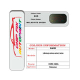 colour card paint For Bmw 7 Series Malachite Green Code 205 1986 2021