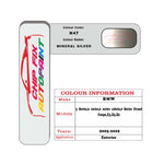 colour card paint For Bmw X5 Mineral Silver Code N47 2003 2019