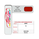 colour card paint For Bmw M5 Mugello Red Code 274 1992 1995