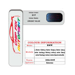 colour card paint For Bmw 7 Series Limo Orient Blue Code 317 1993 2008