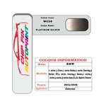 colour card paint For Bmw 1 Series Platinum Silver Code Wc08 2014 2021