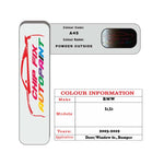colour card paint For Bmw X2 Powder Outside Black Code A45 2003 2022