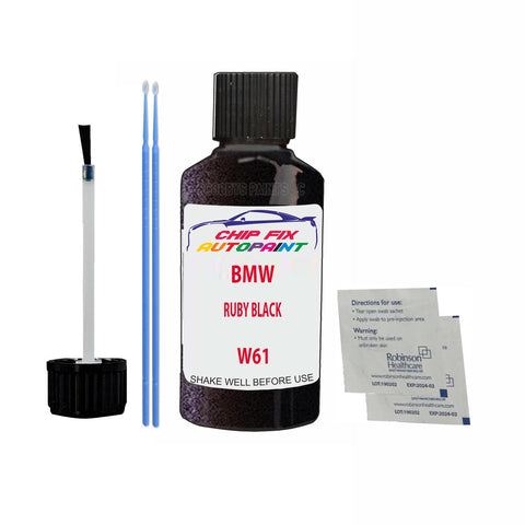 Paint For Bmw 3 Series Touring Ruby Black W61 2005-2021 Black Touch Up Paint
