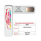 colour card paint For Bmw 3 Series Cabrio Sahara Beige Code 443 1999 2002
