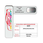 colour card paint For Bmw 7 Series Sapphire Blue Code 149 1979 1984