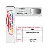 colour card paint For Bmw 7 Series Sapphire Blue Code 149 1979 1984