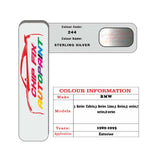 colour card paint For Bmw 7 Series Sterling Silver Code 244 1989 1995
