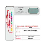 colour card paint For Bmw Z Series Tuerkis Gruen Uni Code 326 1995 1999