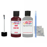 anti rust primer Bmw 7 Series Wine Red 224 1987-1990 Red scratch repair pen