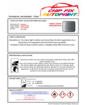 Data Safety Sheet Vauxhall Astra Bonito Silver 191V/188/Gxk 2013-2014 Grey Instructions for use paint