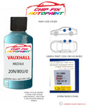 paint code location sticker Vauxhall Zafira Breeze Blue 20N/80U/04L 2001-2007 Blue plate find code