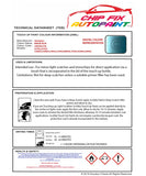 Data Safety Sheet Vauxhall Astra Coupe Breeze Blue 20N/80U/04L 2001-2007 Blue Instructions for use paint