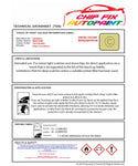 Data Safety Sheet Vauxhall Adam Brimstone 78T/41K/186X 2014-2017 Yellow Instructions for use paint