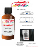 paint code location plate Peugeot 106 Brun De Tanna M0EF, EEF 1995-1999 Brown Touch Up Paint