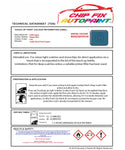 Data saftey sheet Caddy Van Beluga Blue LJ5J 2010-2014 Blue instructions for use