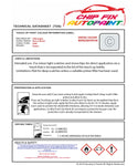 Data saftey sheet Pointer Branco Glacial LE9D 2004-2007 White instructions for use