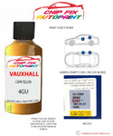 paint code location sticker Vauxhall Astra Capri Yellow 4Gu 2000-2002 Yellow plate find code