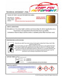 Data Safety Sheet Vauxhall Vx220 Capri Yellow 4Gu 2000-2002 Yellow Instructions for use paint