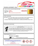 Data Safety Sheet Vauxhall Astra Capri Yellow 4Gu 2000-2002 Yellow Instructions for use paint