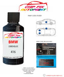 paint code location sticker Bmw 6 Series Gt Carbon Black 416 1998-2022 Black plate find code