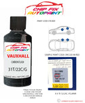 paint code location sticker Vauxhall Corsa Carbon Flash 31T/22C/Gar 2007-2019 Black plate find code