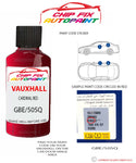 paint code location sticker Vauxhall Ampera Cardinal Red Gbe/505Q 2012-2012 Red plate find code