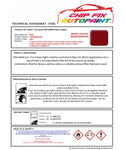 Data Safety Sheet Bmw 1 Series 3 Door Carmesine Red Ya61 2006-2016 Red Instructions for use paint