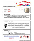 Data Safety Sheet Vauxhall Omega Champagne 68L/489 1997-2002 Beige Instructions for use paint