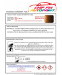 Data Safety Sheet Bmw X3 Chestnut Bronze Wc29 2015-2019 Brown Instructions for use paint