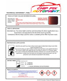 Data Safety Sheet Bmw 3 Series Touring Chiaretto Red 894 2001-2006 Red Instructions for use paint