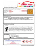 Data Safety Sheet Vauxhall Omega Chrome Yellow 56L/475 1992-1995 Yellow Instructions for use paint