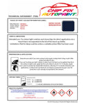 Data Safety Sheet Vauxhall Movano Cobalt Blue 460/3Ju 2001-2002 Blue Instructions for use paint