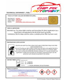 Data Safety Sheet Vauxhall Agila Corn Yellow 40A/88U/03L 2000-2011 Yellow Instructions for use paint