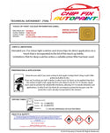 Data Safety Sheet Vauxhall Vivaro Corn Yellow 40A/88U/03L 2000-2011 Yellow Instructions for use paint