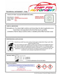 Data Safety Sheet Vauxhall Sintra Cortina (Bright/Polar) White 9753 1997-1999 White Instructions for use paint