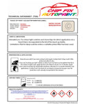 Data Safety Sheet Vauxhall Adam Cremeweiss 9001 27T/41G/Gy9 2013-2017 White Instructions for use paint