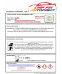 Data saftey sheet Jetta Sportswagen Candy White LB9A 1993-2021 White instructions for use