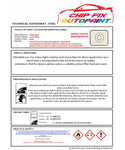 Data saftey sheet Crosstouran Candy White LB9A 1993-2021 White instructions for use