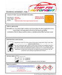 Data saftey sheet Caddy Van Cayenne Yellow LL1G 1990-2014 Yellow instructions for use