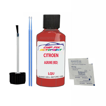 Citroen C1 Agrume (Red) Lqu Car Touch Up Scratch Repair Paint