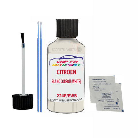 CITROEN C35 VAN BLANC CORFOU (WHITE) 224F Car Touch Up Scratch repair Paint Exterior