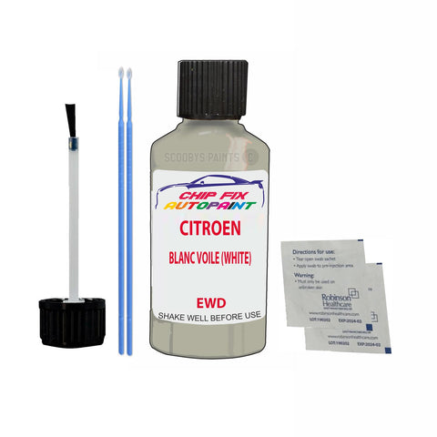 CITROEN C1 BLANC VOILE (WHITE) EWD Car Touch Up Scratch repair Paint Exterior