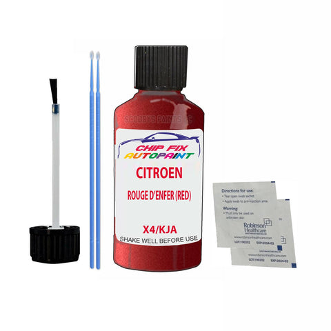 CITROEN AX ROUGE D'ENFER (RED) X4 Car Touch Up Scratch repair Paint Exterior