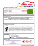Data saftey sheet Transporter Van Cliff Green LP6K 1990-1999 Green instructions for use